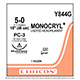 ETHICON Suture, MONOCRYL, Precision Cosmetic - Conventional Cutting PRIME, PC-3, 18", Size 5-0. MFID: Y844G