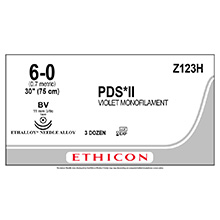 ETHICON Suture, PDS II, Taper Point, BV / BV, 30", Size 6-0. MFID: Z123H