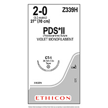 ETHICON Suture, PDS II, Taper Point, CT-1, 27", Size 2-0. MFID: Z339H