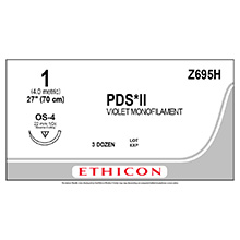 ETHICON Suture, PDS II, Reverse Cutting, OS-4, 27", Size 1. MFID: Z695H