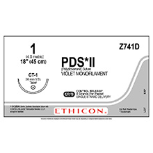 ETHICON Suture, PDS II, Taper Point, CT-1, 8-18", Size 1. MFID: Z741D
