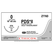 ETHICON Suture, PDS II, Taper Point, CTX, 8-18", Size 0. MFID: Z776D