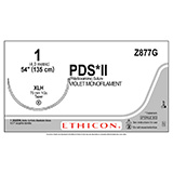 ETHICON Suture, PDS II, Taper Point, XLH, 48", Size 1. MFID: Z877G
