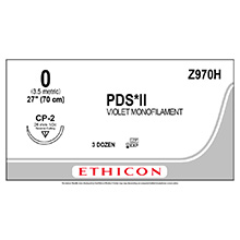 ETHICON Suture, PDS II, Reverse Cutting, CP-2, 18", Size 0. MFID: Z970H