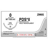 ETHICON Suture, PDS II, Taper Point, CTX, 36", Size 0. MFID: Z990G