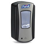 PURELL LTX-12 Dispenser, Touch-Free, for PURELL 1200mL Hand Sanitizer Refills, Chrome/Black. MFID: 1928-04