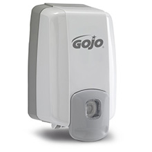 GOJO NXT MAXIMUM CAPACITY Push-Style Dispenser for GOJO Lotion Soap, Gray. MFID: 2230-08