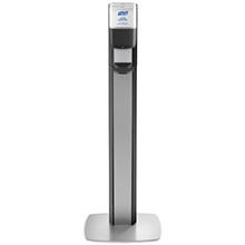 PURELL MESSENGER ES8 Graphite Panel Floor Stand with Touch-Free Dispenser Stand for 1200mL Hand Sanitizer. MFID: 7318-DS-SLV