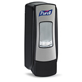 PURELL ADX-7 Push-Style Dispenser for PURELL 700mL Hand Sanitizer Refills, Chrome/Black, 6/cs. MFID: 8728-06