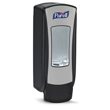 PURELL ADX-12 Push-Style Dispenser for PURELL 1250mL Hand Sanitizer Refills, Chrome/Black. MFID: 8828-06