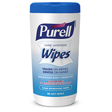 PURELL Hand Sanitizing Wipes Clean Refreshing Scent, 40CT Hand Wipes Canister. MFID: 9120-06-CMR