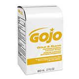 GOJO Gold & Klean Antimicrobial Lotion Soap, 800mL Refill for GOJO Bag-in-Box Dispenser. MFID: 9127-12