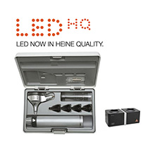 HEINE BETA 200 LED Fiber Optic Otoscope Set, BETA 4 NT Rechargeable handle, NT 4 Table Charger, Hard Case. MFID: B-141.24.420