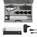 HEINE BETA 400 LED Fiber Optic Otoscope Set, BETA 4 USB Rechargeable Handle, USB cord & plug-in power supply, Hard Case. MFID: B-143.28.388