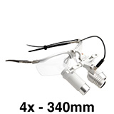 HEINE LED LoupeLight 2, mPack mini Battery Pack, S-Frame, HRP Loupes 4.0x 340mm (13") Working Distance. MFID: C-008.32.454