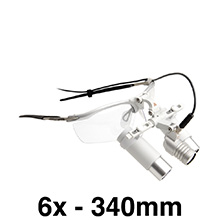 HEINE LED LoupeLight 2, mPack mini Battery Pack, S-Frame, HRP Loupes 6.0x 340mm (13") Working Distance. MFID: C-008.32.455
