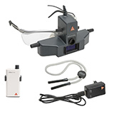 HEINE SIGMA 250 LED Indirect Ophthalmoscope with S-FRAME, mPack Mini Battery, E4-USB Plug-In Transformer, USB Cord, Belt Clip, Retaining Cord. MFID: C-008.33.341