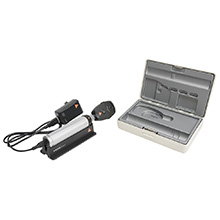 HEINE BETA 200 LED Ophthalmoscope Set: BETA 200 LED Ophthalmoscope, BETA4 USB Rechargeable Handle, USB Cord, Plug-in Power Supply, Case. MFID: C-144.28.388