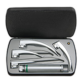 HEINE Classic+ Fiber Optic Laryngoscope Set with: Paed 1, Mac 2, Mac 3, Mac 4 blades, F.O. Battery Handle, 2.5V, Case. MFID: F-120.10.860