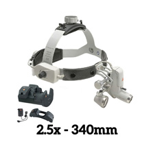 HEINE ML4 LED Headlight Kit, EN50 Unplugged Power Source, HR Binocular Loupe 2.5 x / 340mm. MFID: J-008.31.458