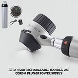 HEINE DELTA 20T Set: DELTA 20T Dermatoscope, BETA 4 USB Rechargeable Handle, Contact Plate, Case. MFID: K-262.28.388