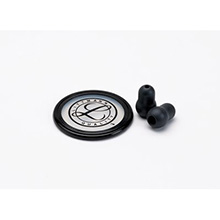 Littmann Spare Parts Kit for Master Classic Stethoscope: Small Snap Tight Soft-Sealing Eartips, Rim/Diaphragm, Black, each. MFID: 40022E