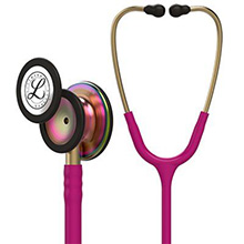 3M Littmann Classic III Stethoscope, Rainbow Chestpiece, Raspberry Tube. MFID: 5806