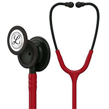 3M Littmann Classic III Stethoscope, Black Chestpiece, Stem & Headset, Burgundy Tube. MFID: 5868