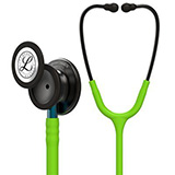 3M Littmann Classic III Stethoscope, Smoke Chestpiece, Lime Green Tube, Blue Stem & Smoke Headset. MFID: 5875