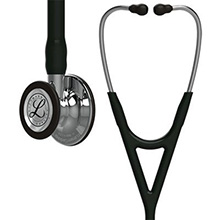 3M Littmann Cardiology IV Stethoscope, Mirror Chestpiece & Stem, Black Tube, Stainless Headset. MFID: 6177