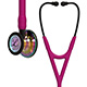 3M Littmann Cardiology IV Stethoscope, High Polish Rainbow Chestpiece, Raspberry Tube, Smoke Stem, Smoke Headset. MFID: 6241