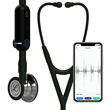 3M Littmann 8890 CORE Digital Stethoscope, Mirror Chestpiece, Black Tube, Stem and Headset, 27". MFID: 8890