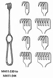 MeisterHand VOLKMAN Retractor, 8-1/2" (21.6 cm), 2 prongs, sharp, ring handle. MFID: MH11-530