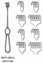 MeisterHand VOLKMAN Retractor, 8-1/2" (21.6 cm), 2 prongs, sharp, ring handle. MFID: MH11-530