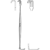 MeisterHand SENN Retractor 6-1/4" (160mm), Double-Ended, 3 Sharp Prongs and 6.5mm X 21mm Blade. MFID: MH11-74