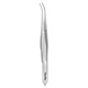 MeisterHand Eye Dressing Forceps, 4" (100mm), half curved, serrated tips. MFID: MH18-782