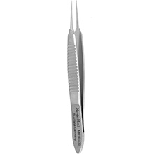 MeisterHand BONN Micro Suturing Forceps, 2-3/4" (71mm), 1 X 2 teeth, 0.3mm wide tip, with tying platform. MFID: MH18-835