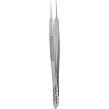 MeisterHand BONN Micro Suturing Forceps, 3-3/4" (95.5mm), tying platform, 1 x 2 teeth, 0.5mm wide at tip. MFID: MH18-836