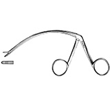 MeisterHand Tendon Pulling Forceps, 5" (12.7 cm) curved shaft, alligator type. MFID: MH27-1016