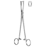 MeisterHand JACOBS Uterine Vulsellum Forceps, 8-1/2" (21.6 cm), straight, serrated jaws, 2 X 2 teeth. MFID: MH30-1025