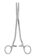 MeisterHand HEANEY-BALLENTINE Hysterectomy Forceps, 8-1/2" (21 cm), longitudinal serrations, single tooth, curved. MFID: MH30-1716