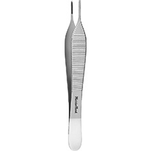 MeisterHand ADSON Dressing Forceps, 4-3/4" (120mm), cross serrated tips, Tungsten Carbide blades. MFID: MH6-118TC