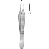 MeisterHand ADSON Tissue Forceps 1 X 2 teeth, 4-3/4" (120mm), cross serrated tips, delicate. MFID: MH6-121