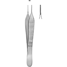 MeisterHand ADSON Tissue Forceps 1 X 2 teeth, 4-3/4" (120mm), cross serrated tips, delicate. MFID: MH6-121