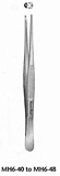 MeisterHand Tissue Forceps, 5-3/4" (145mm), standard, 1 X 2 teeth, serrated handles. MFID: MH6-44