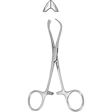 MeisterHand LORNA Non-Perforating Towel Forceps, 4" (102 mm). MFID: MH7-514