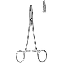 MeisterHand BAUMGARTNER Needle Holder, 5-3/4" (146mm), serrated jaws. MFID: MH8-40