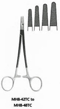 MeisterHand MAYO-HEGAR Needle Holder, 7-1/4" (187mm), Tungten Carbide, serrated jaws, 2500 teeth per square inch. MFID: MH8-46TC