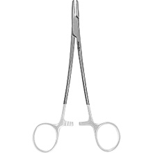 MeisterHand CRILE-WOOD Needle Holder, 5-7/8" (150mm), Tungsten Carbide, serrated jaws, 3600 teeth per square inch. MFID: MH8-50TC