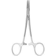 MeisterHand HALSEY Needle Holder, 4-7/8" (125mm), Tungsten Carbide, serrated jaws, 3600 teeth per square inch. MFID: MH8-8A-TC